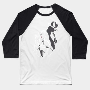 Single Line - Noir (White) Baseball T-Shirt